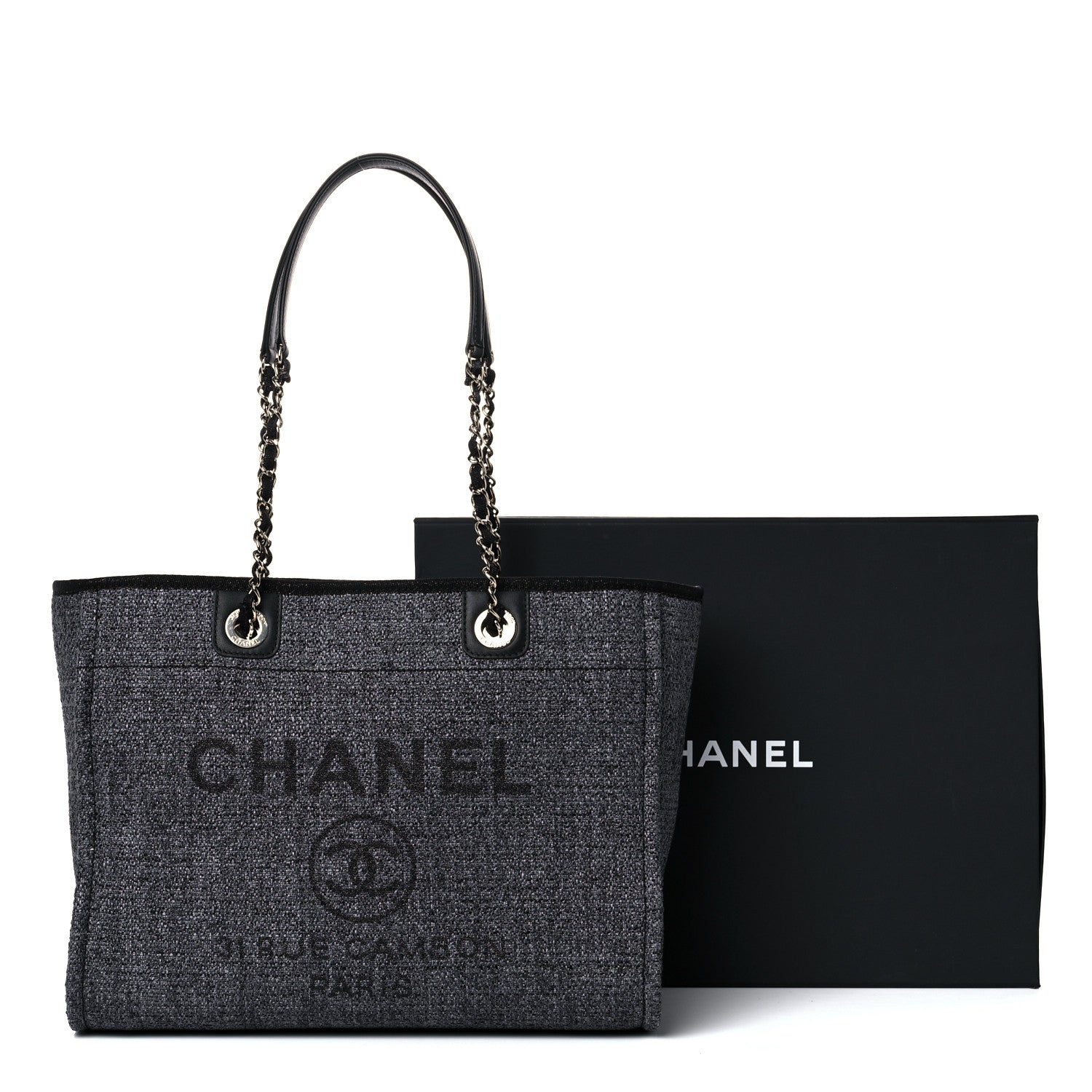 Chanel Lurex Boucle Small Deauville Tote Black 11 of 11