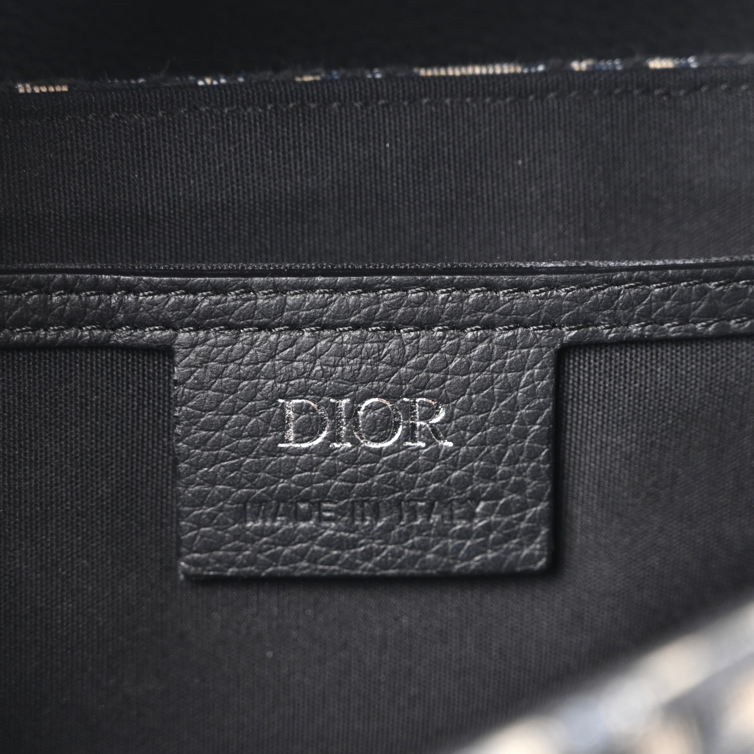 Christian Dior Oblique Jacquard Grained Calfskin Small Saddle Messenger Bag Beige Black 6 of 11