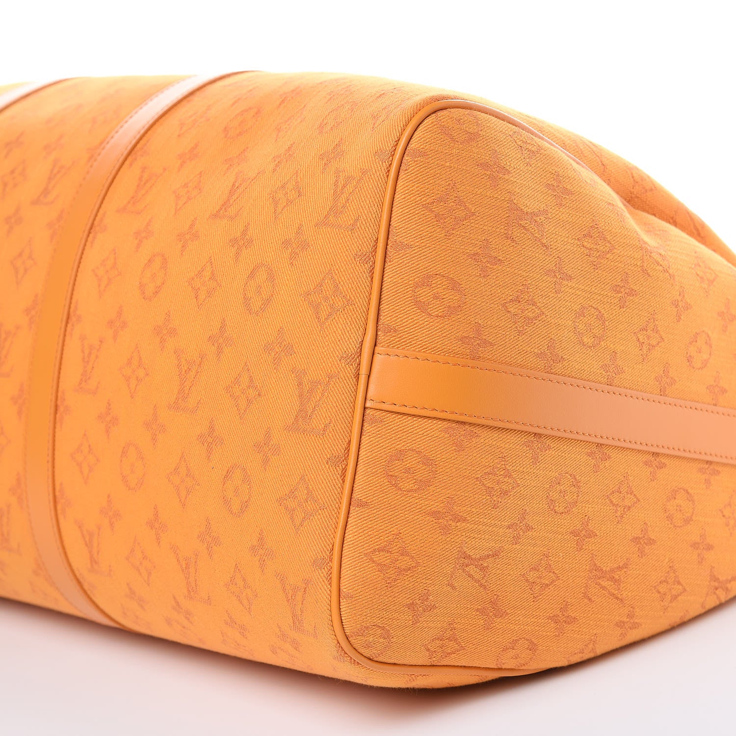 Louis Vuitton Denim Monogram Keepall Bandouliere 50 Ocre 9 of 11