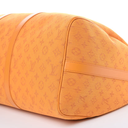 Louis Vuitton Denim Monogram Keepall Bandouliere 50 Ocre 9 of 11