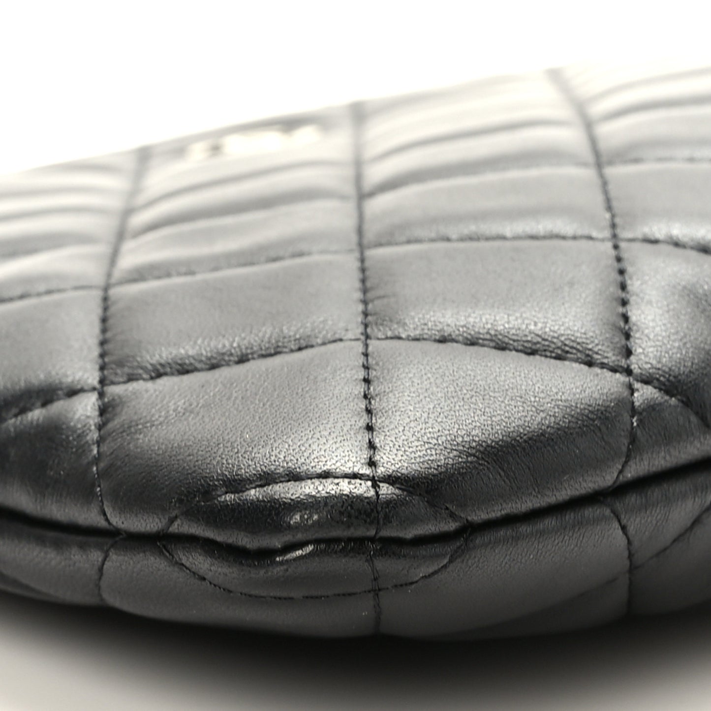 Lambskin Quilted Cosmetic Case Black