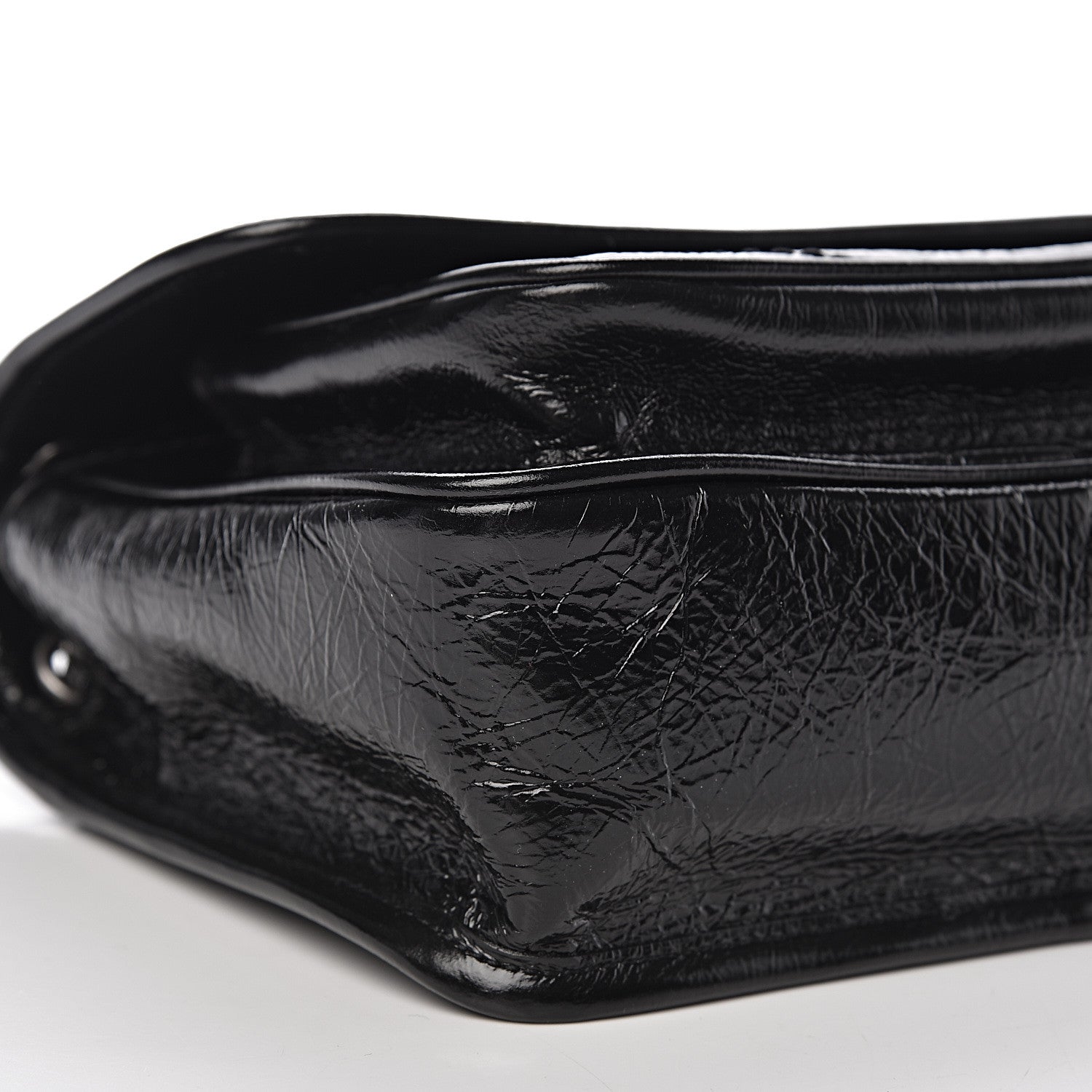 Saint Laurent Crinkled Calfskin Matelasse Monogram Baby Niki Chain Satchel Black 10 of 11