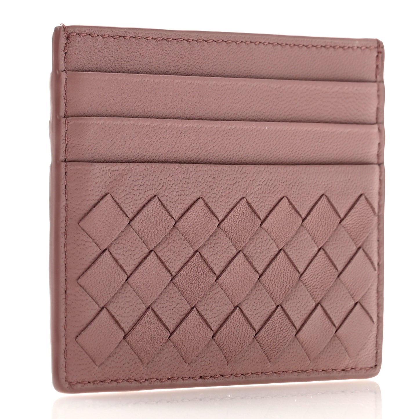 Nappa Intrecciato Card Holder Deco Rose