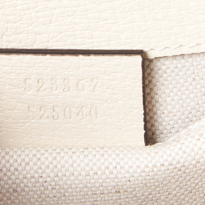Gucci Textured Calfskin Crystal Bamboo Web Mini Dionysus Top Handle Bag Mystic White 9 of 10