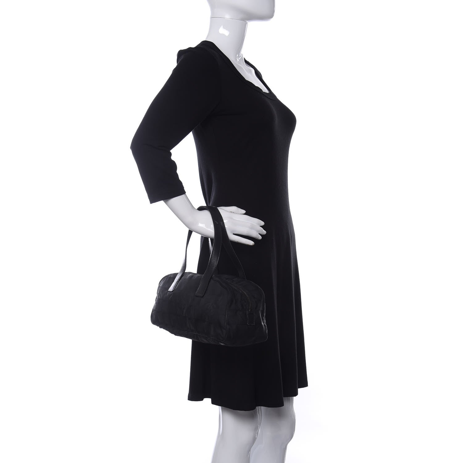 Chanel Nylon Travel Bowler Black 2 of 17