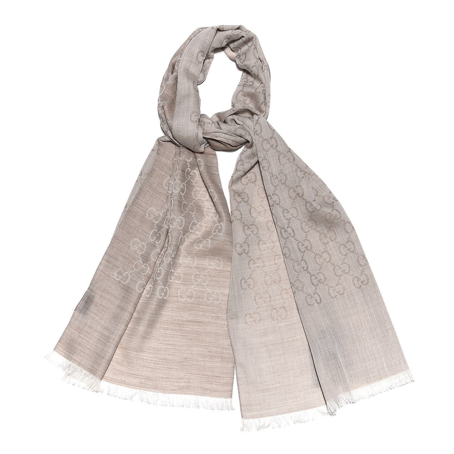 Wool Silk GG Monogram GGNat Scarf Sand