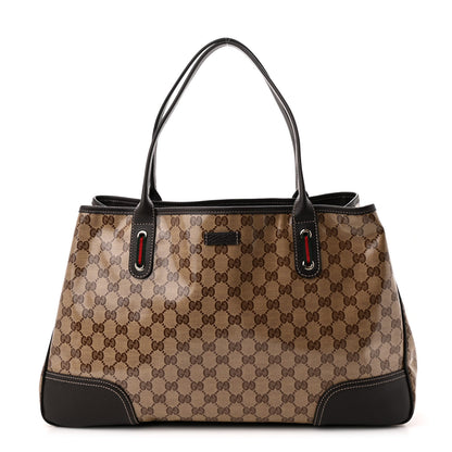 Gucci Crystal Monogram Large Princy Tote Dark Brown 1 of 10