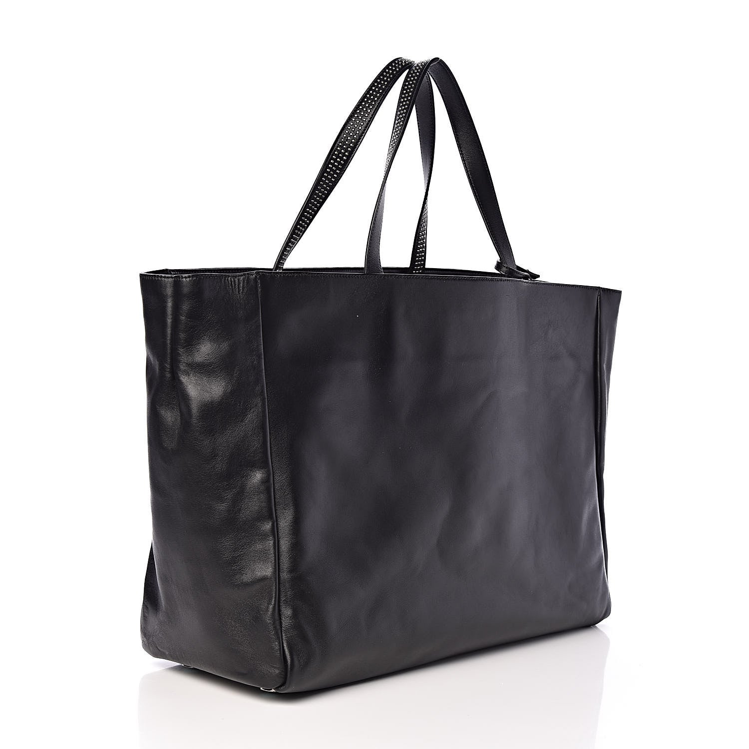 Saint Laurent Calfskin Suede Studded Reversible East West Shopping Tote Black 7 of 15