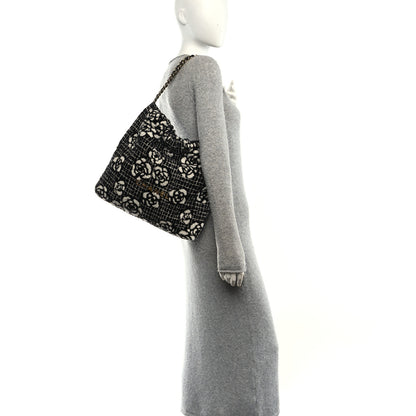 Chanel Cashmere Quilted Camellia Chanel 22 Black White 2 of 12