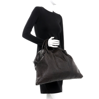Bottega Veneta BOTTEGA VENETA Python Convertible Tote Bag Ebano 2 of 11