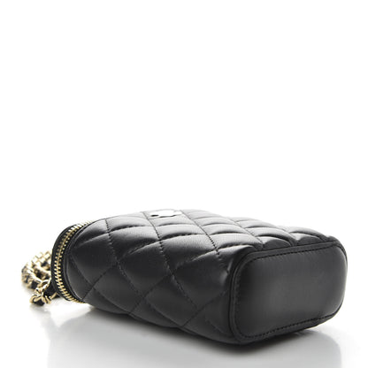 Chanel Lambskin Quilted Small Vertical Coco Beauty Vanity Case With Chain Black 4 of 9