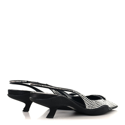 Prada Satin Crystal Logo 45mm Slingback Pumps 38.5 Cristal 5 of 11