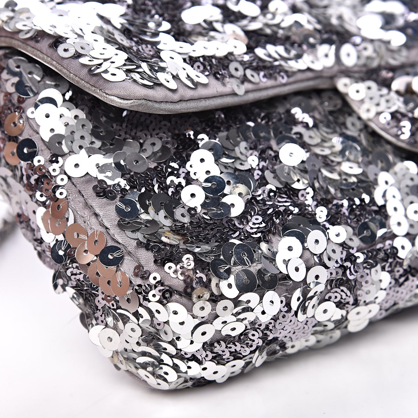 Sequin Medium Single Flap Silver