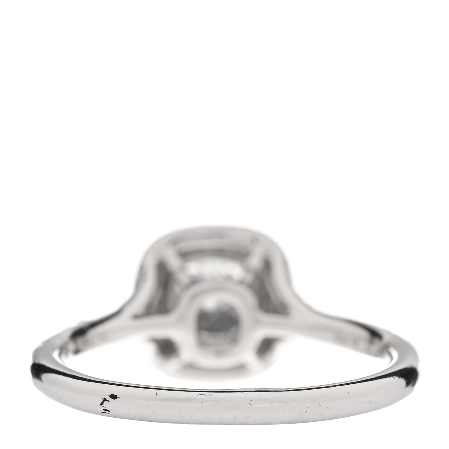 Platinum Diamond .41ct Soleste Cushion Cut Double Halo Engagement Ring 50 5.25