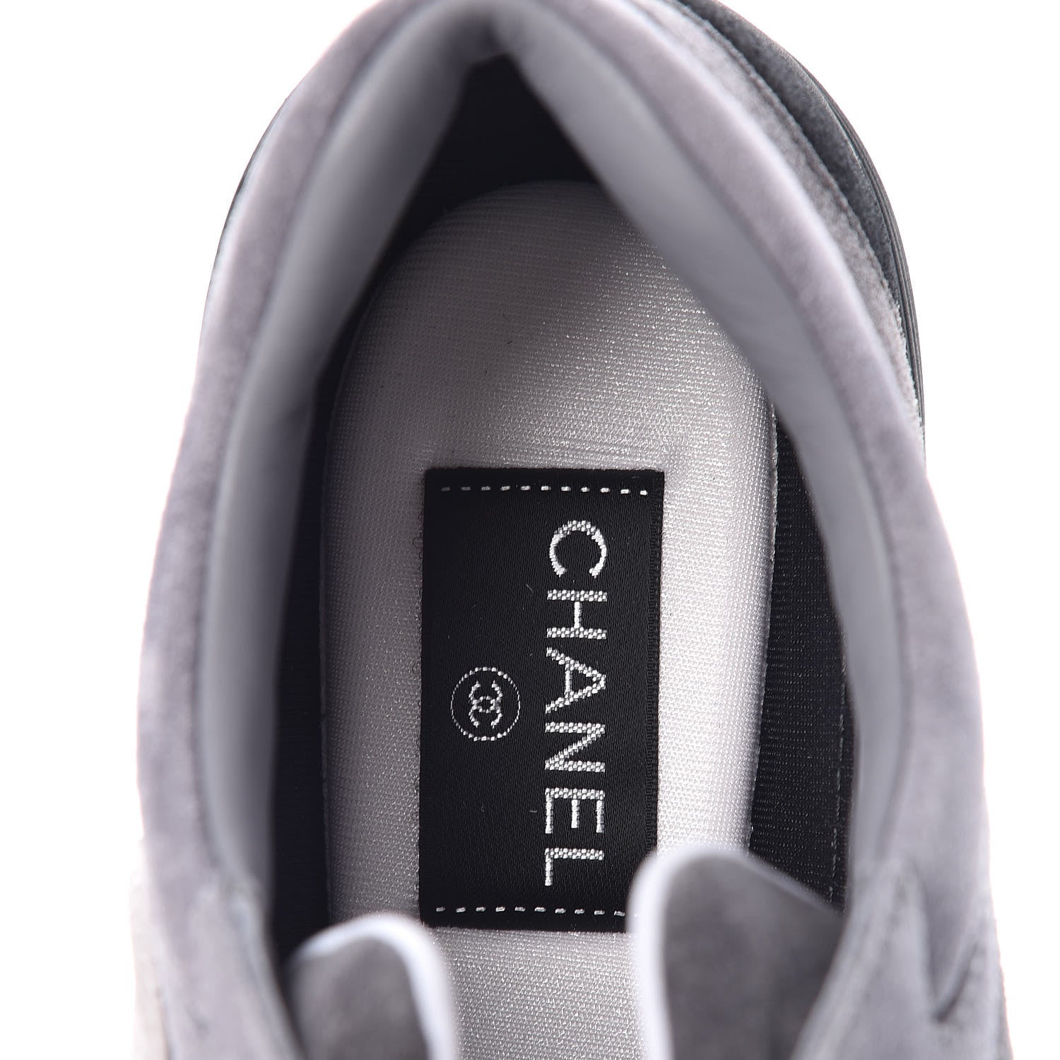 Chanel Suede Calfskin CC Sneakers 39 Grey 5 of 9