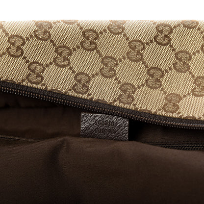Gucci GG Monogram Web Large Collapsible Carry On Duffle Beige Brown 6 of 9