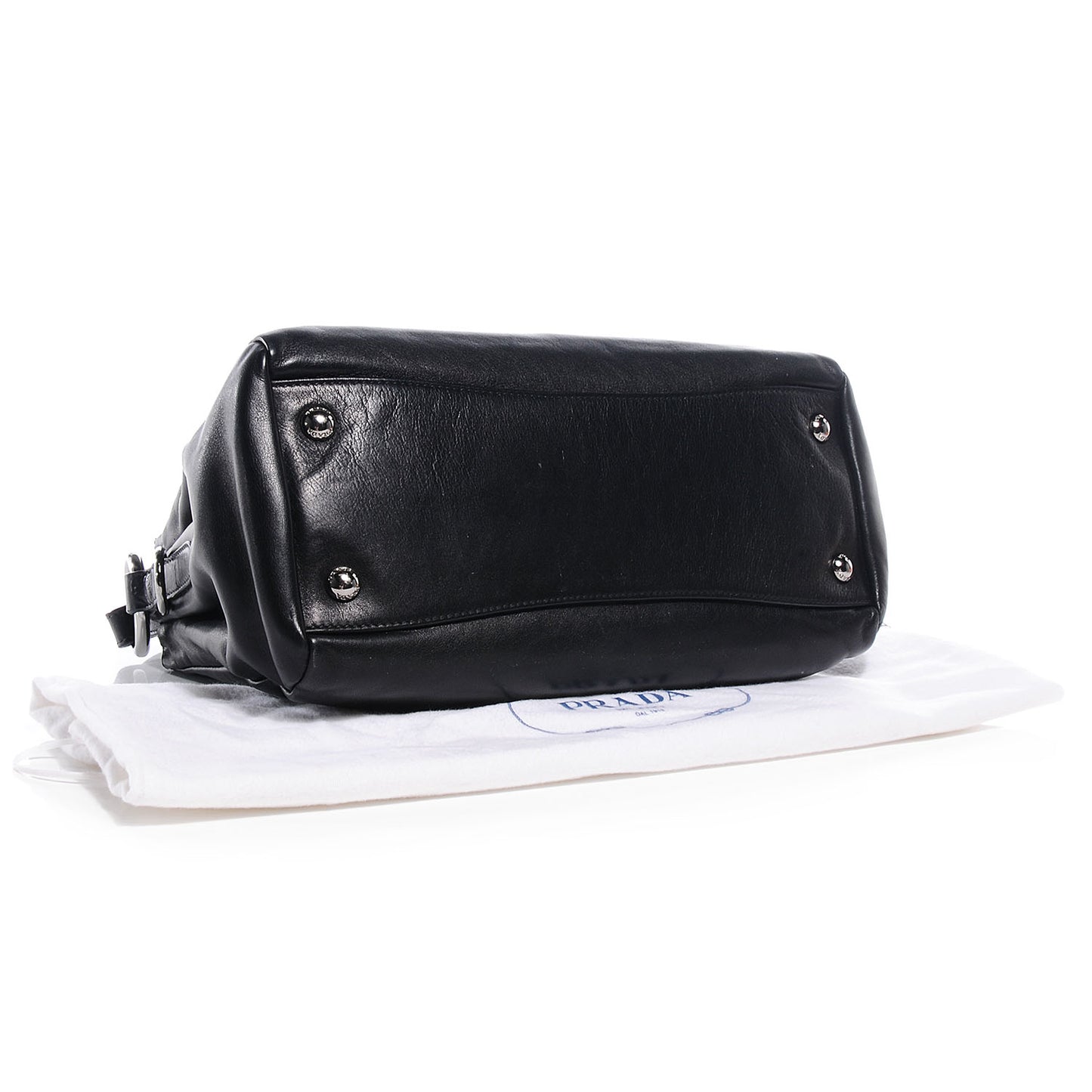 Soft Calf Double Zip Shoulder Bag Black