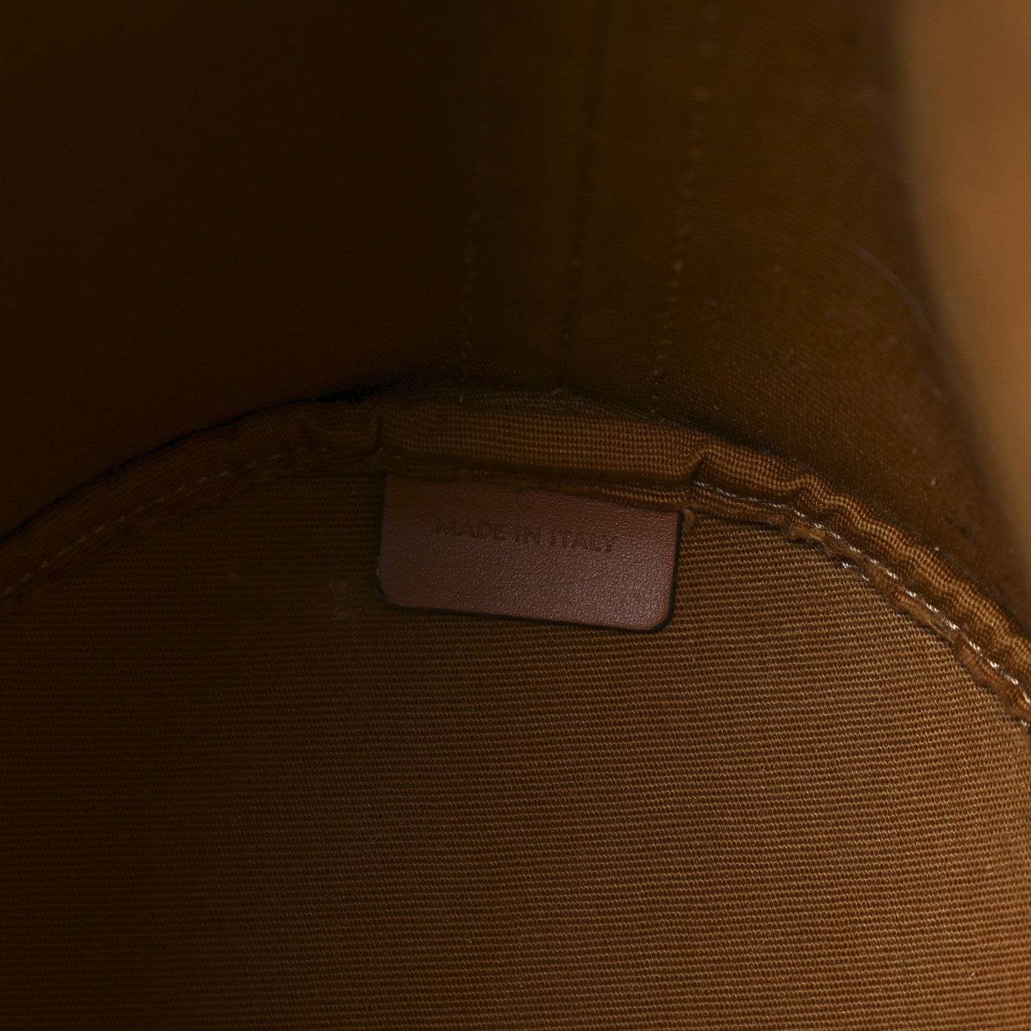 Celine Triomphe Canvas Calfskin Small Drawstring Bucket Bag Tan 7 of 10