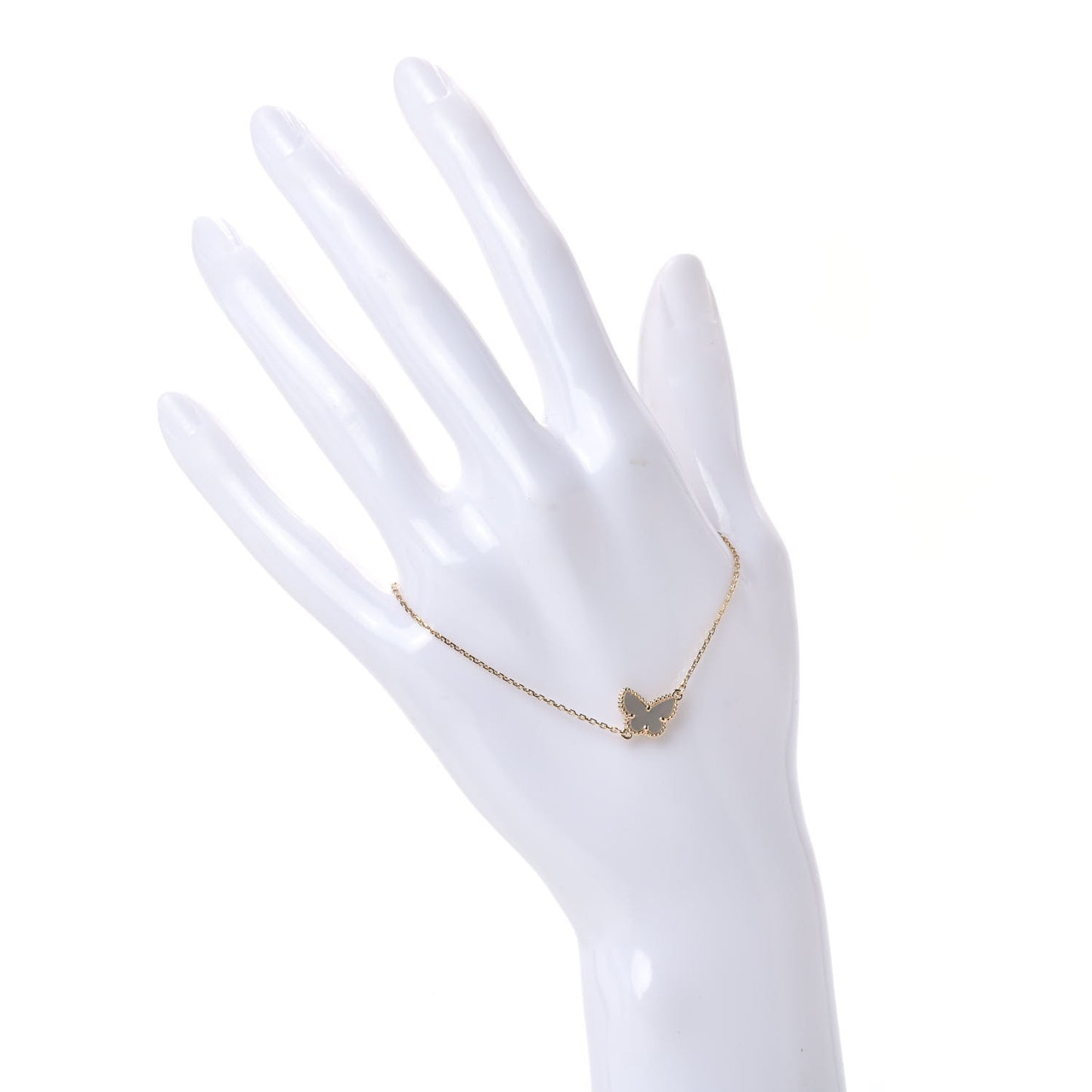 18K Yellow Gold Mother of Pearl Sweet Alhambra Butterfly Bracelet