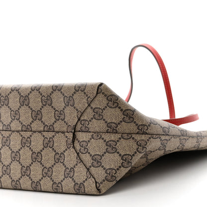 Gucci GG Supreme Monogram Large Reversible Tote Beige Red 12 of 16