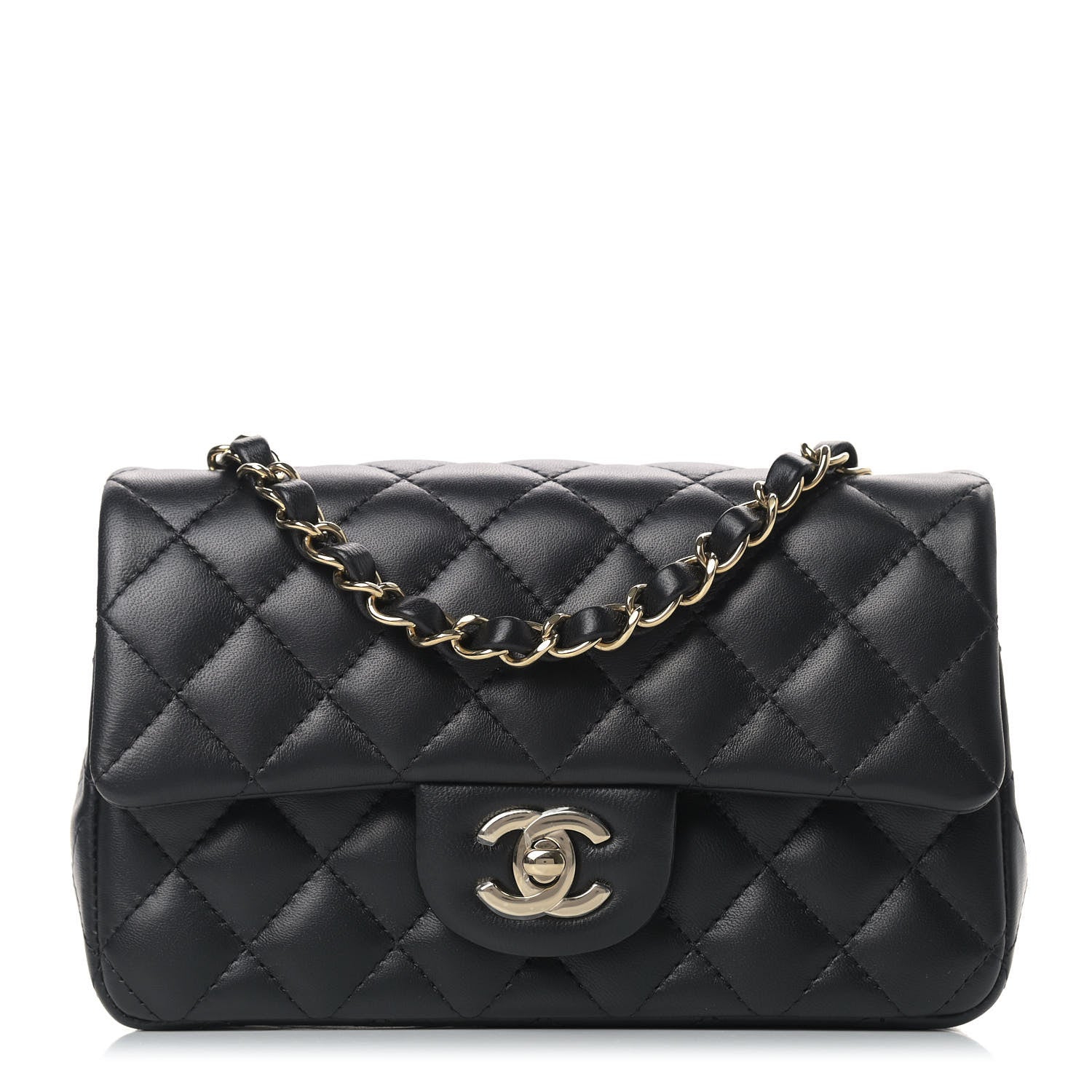 Chanel Lambskin Quilted Mini Rectangular Flap Black 1 of 12