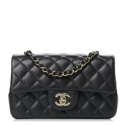 Chanel Lambskin Quilted Mini Rectangular Flap Black 1 of 12