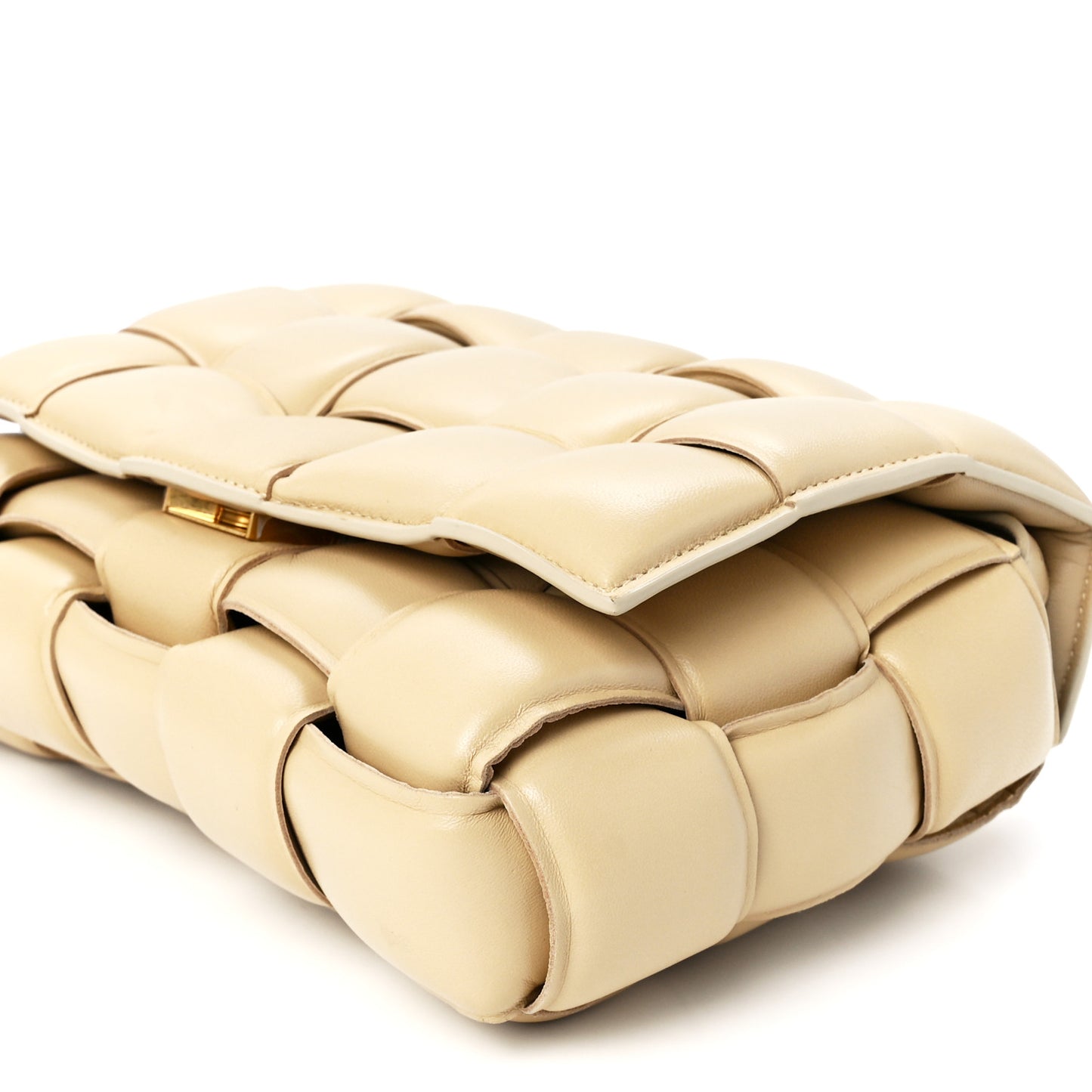 Nappa Maxi Intreccio Padded Cassette Crossbody Bag Porridge