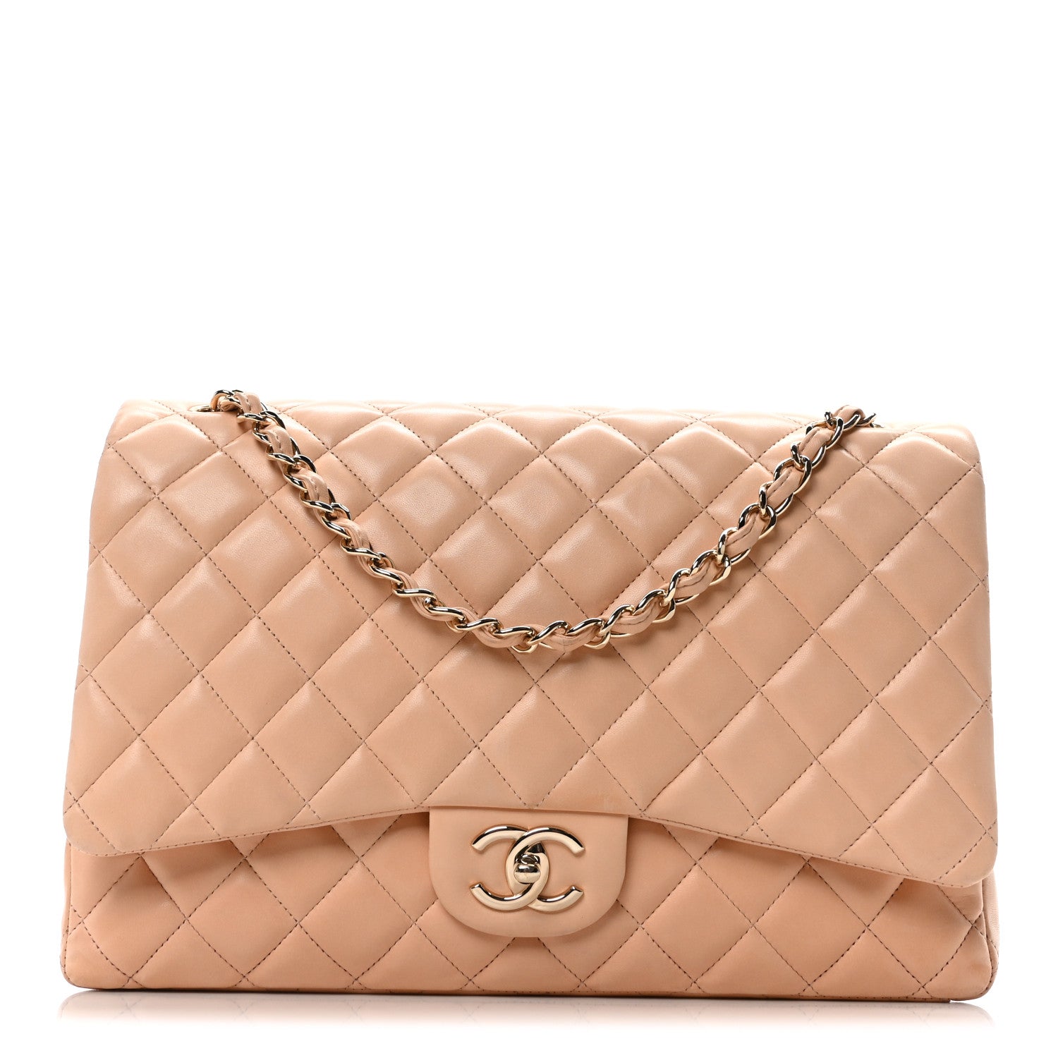 Chanel Lambskin Quilted Maxi Double Flap Light Pink 1 of 10