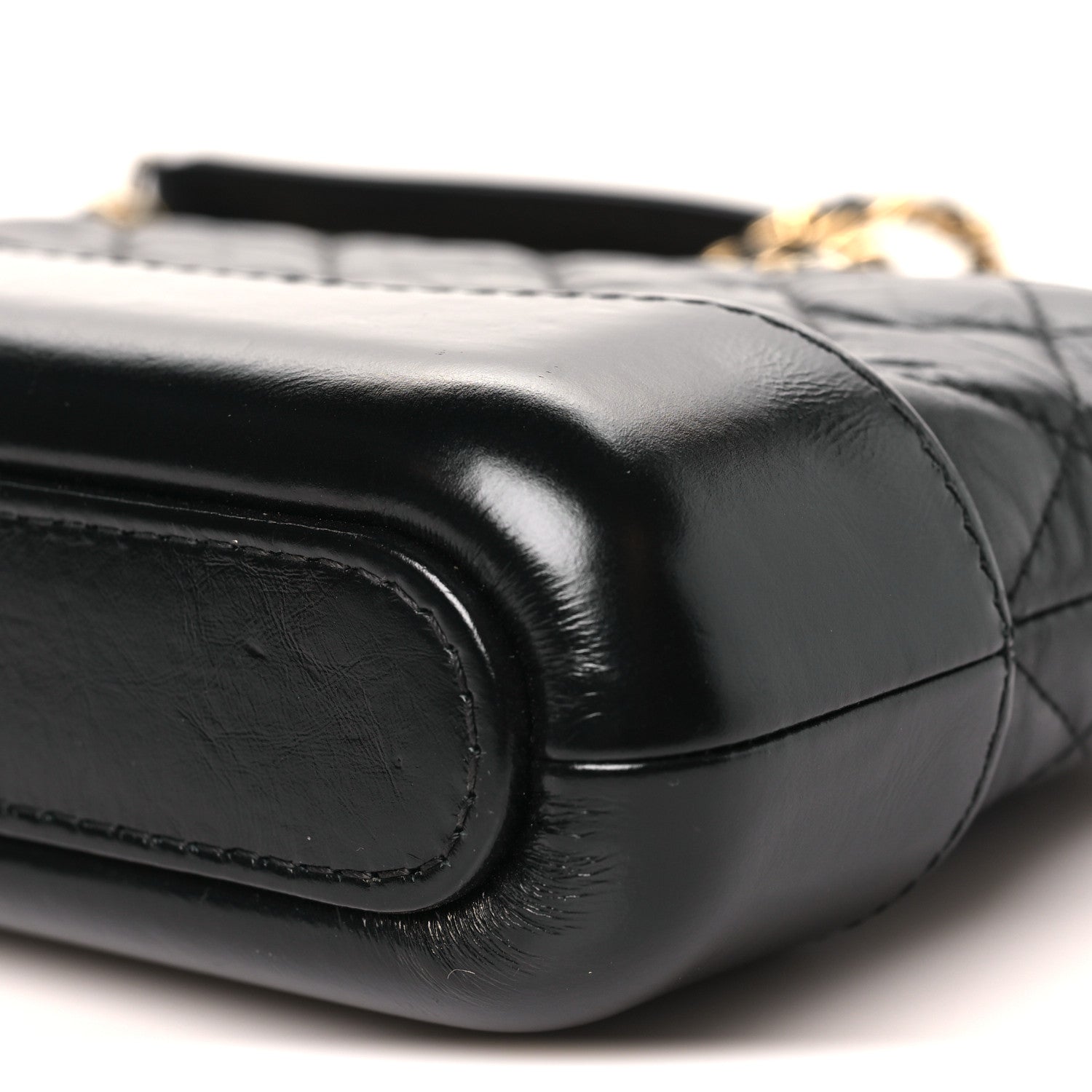 Chanel Aged Calfskin Quilted Small Gabrielle Clutch With Chain Black 10 of 10