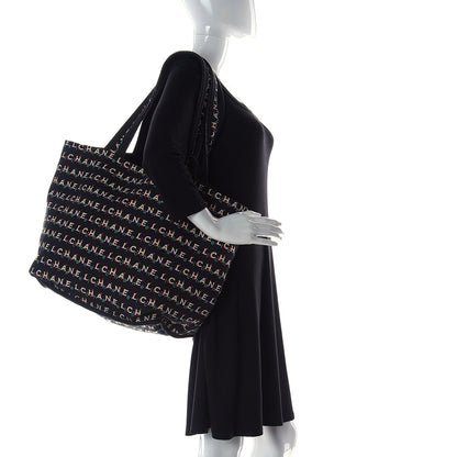 Chanel Terry Cloth Cotton Reversible Beach Tote Black 4 of 15