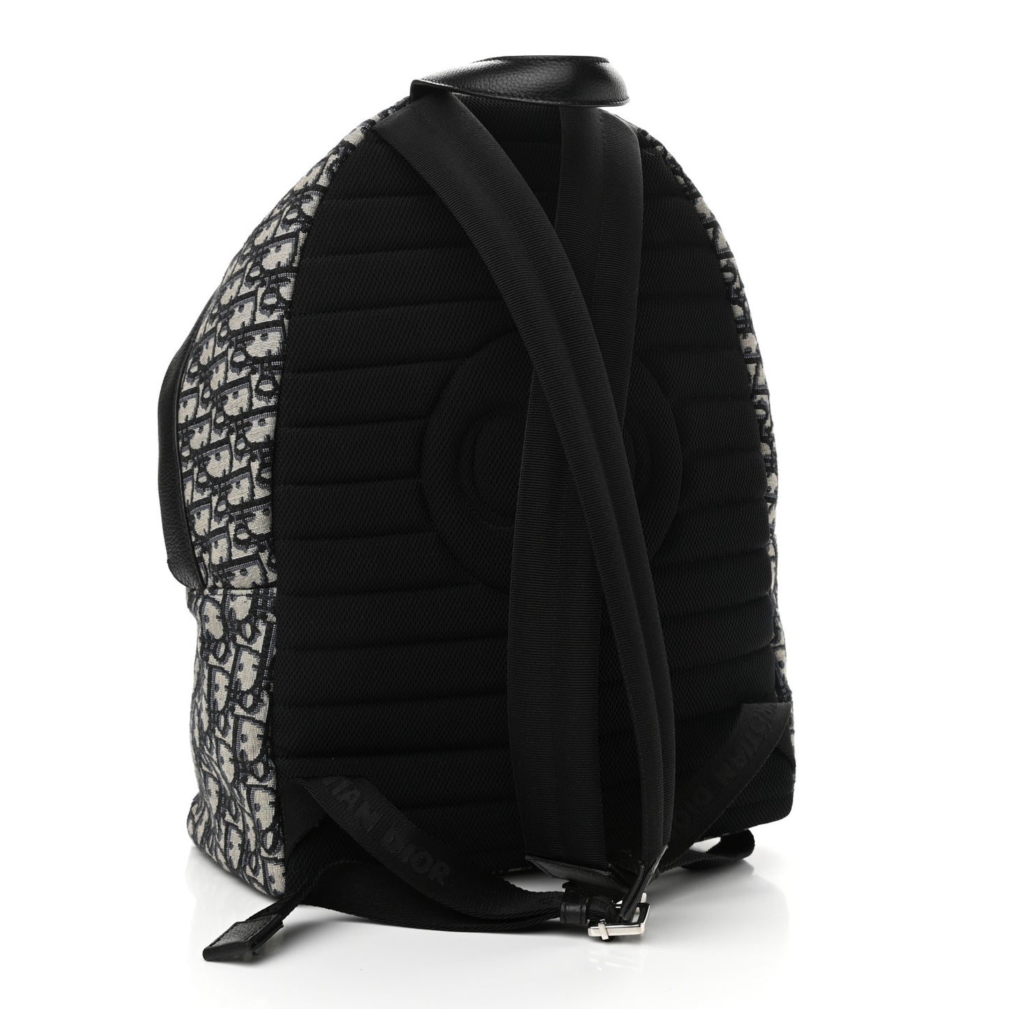 Oblique Calfskin Rider Backpack Beige Black