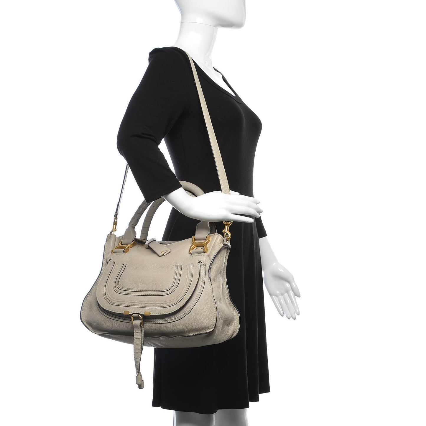 Calfskin Medium Marcie Satchel Dove