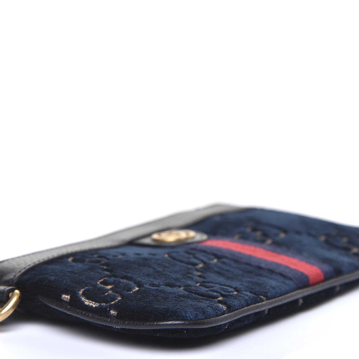 Gucci Velvet GG Monogram Textured Calfskin Web Smartphone Case Blue Beige Black 6 of 9