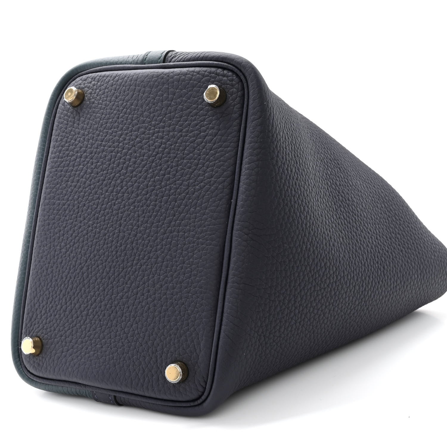 Hermes Taurillon Clemence Casaque Picotin Lock 18 PM Bleu Nuit Vert Bosphore 10 of 11