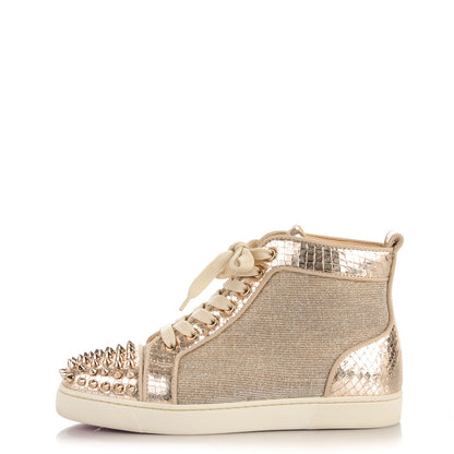 Christian Louboutin Lame Lou Spikes Flat Sneakers 36.5 gold 1 of 8