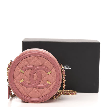 Chanel Caviar Quilted Round Filigree Crossbody Pink 11 of 11