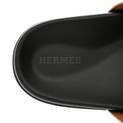 Hermes Epsom Womens Chypre Sandals 38 Natural 7 of 9