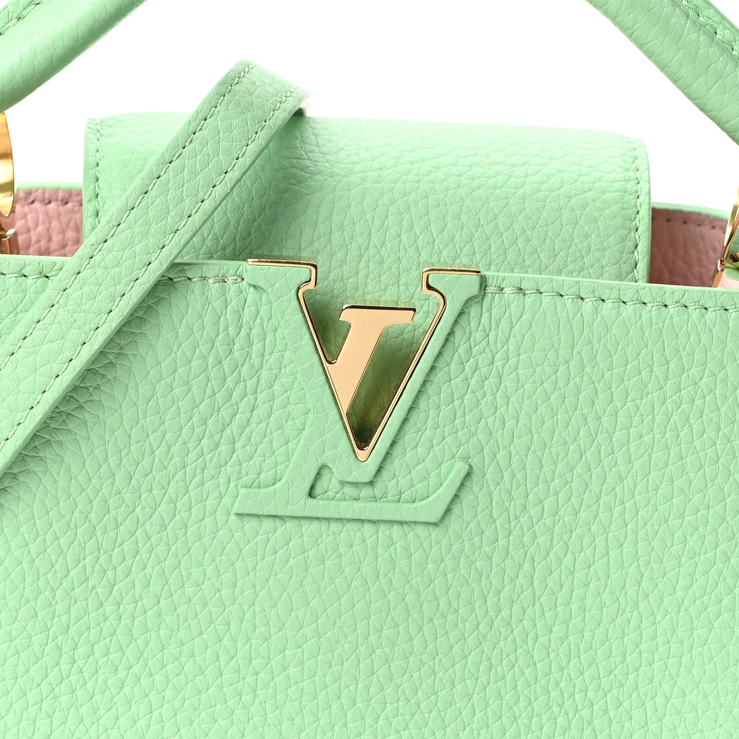 Louis Vuitton Taurillon Mini Capucines Vert Pomme 7 of 9