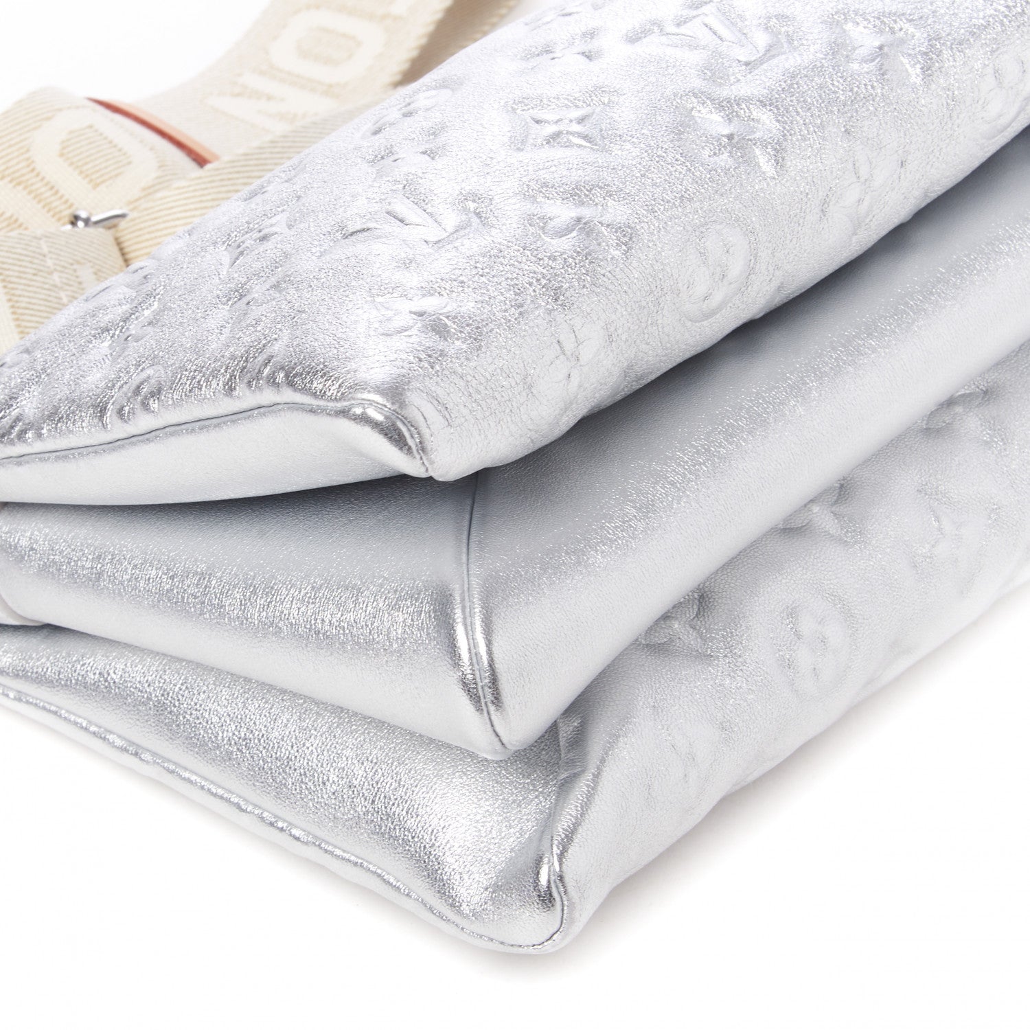 Louis Vuitton Metallic Lambskin Embossed Monogram Coussin PM Silver 6 of 9