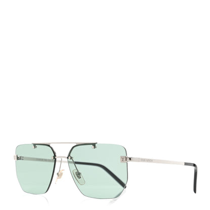 Louis Vuitton Metal Aviator Sunglasses Z1201W Blue 1 of 9