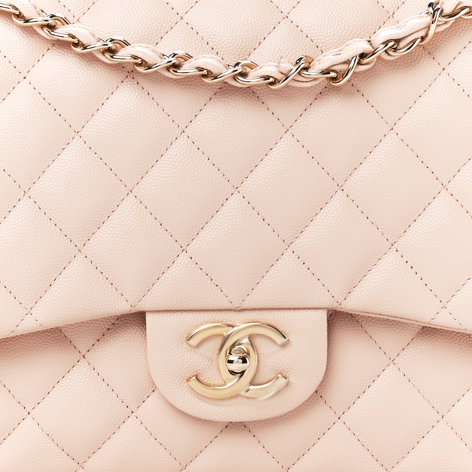 Chanel Caviar Quilted Maxi Double Flap Light Beige 9 of 11