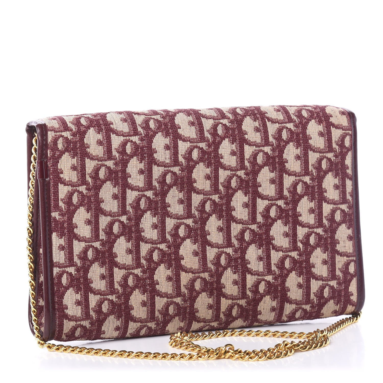 Christian Dior Monogram Chain Flap Burgundy 3 of 11