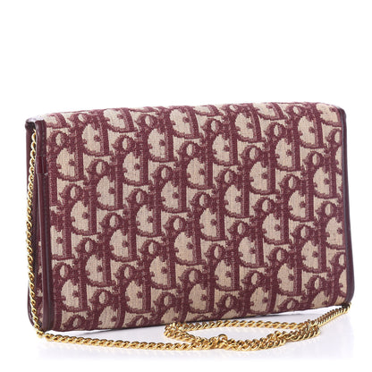 Christian Dior Monogram Chain Flap Burgundy 3 of 11