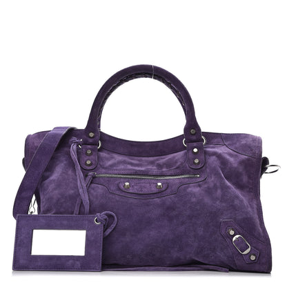 Balenciaga Baby Daim Suede Classic Silver Hardware City Purple 1 of 11