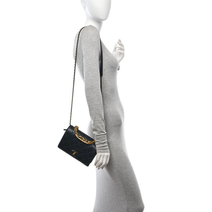 Chanel Metal Calfskin Quilted Top Handle Flap Black 2 of 10