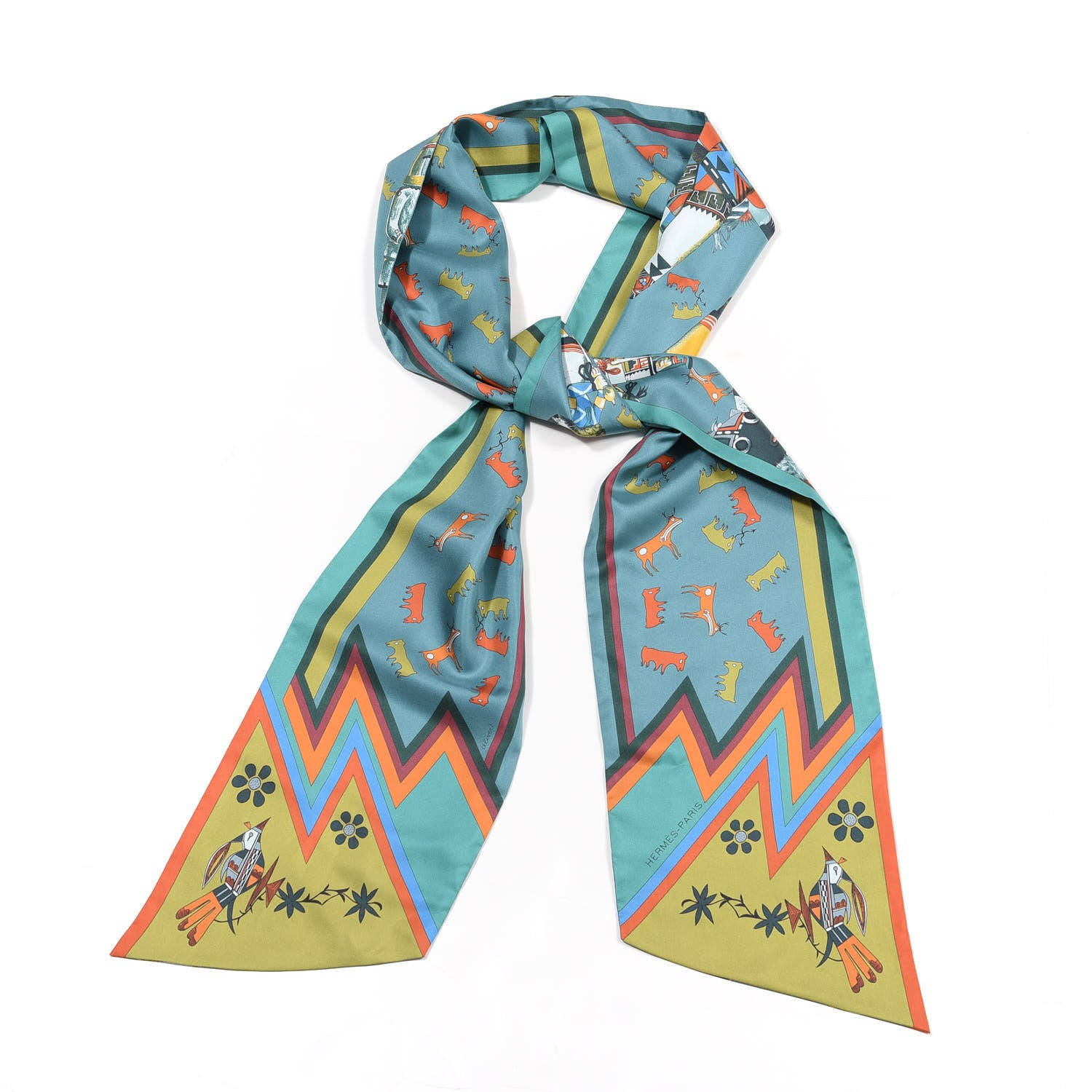 Hermes Silk Kachinas Maxi Twilly 1 of 7