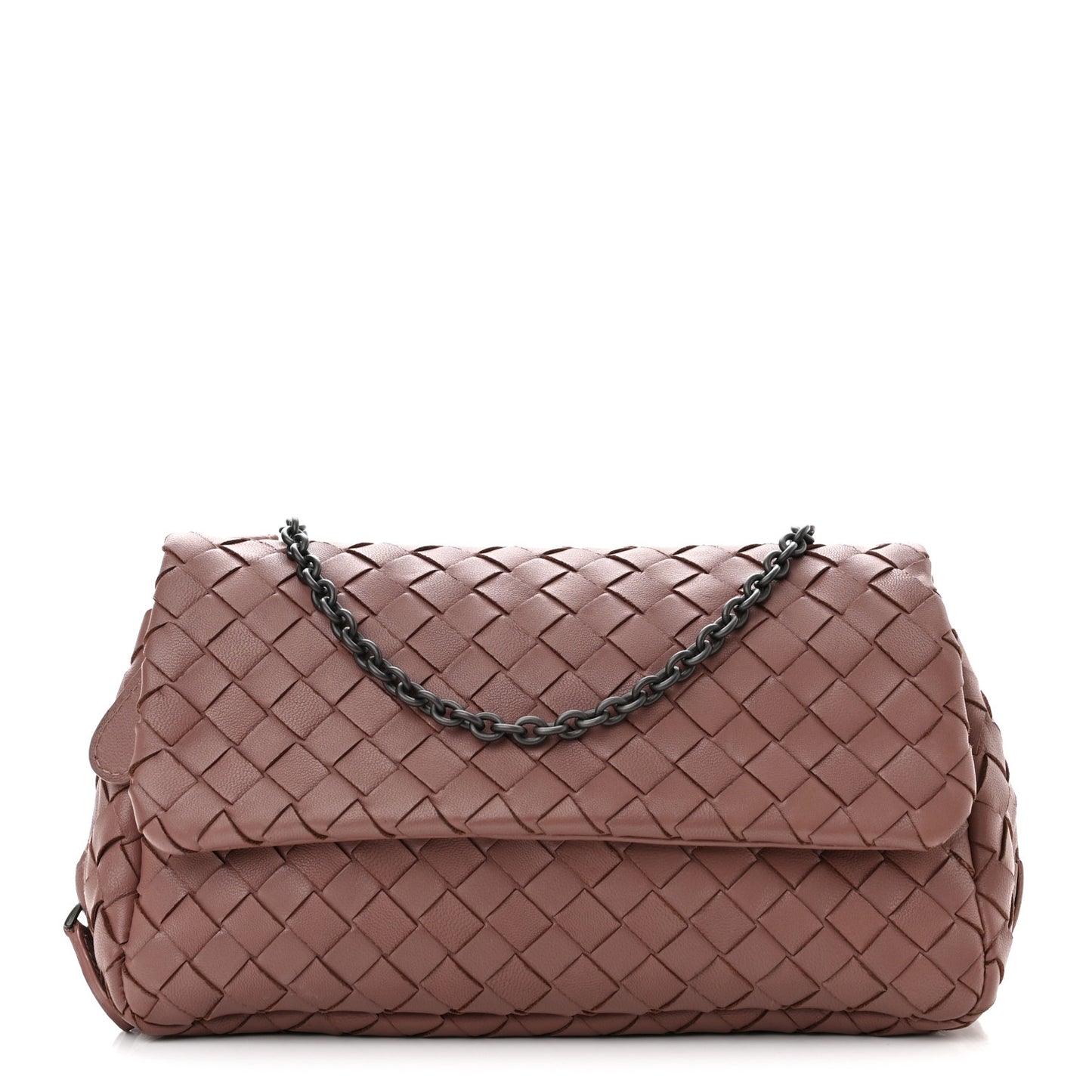 Nappa Intrecciato Small Chain Crossbody Dusty Rose