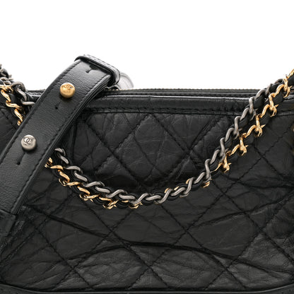 Chanel Aged Calfskin Quilted Small Gabrielle Hobo Black 8 of 14