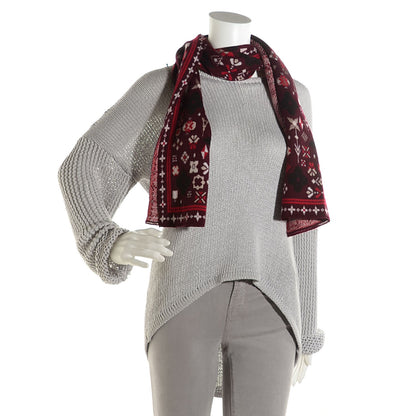 Louis Vuitton Wool Maille Flocon Scarf Scandinavian Red 2 of 4