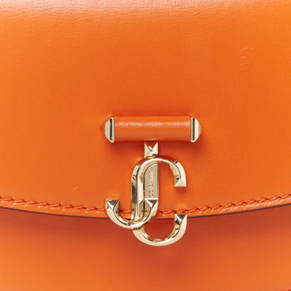 Jimmy Choo Shiny Calfskin Varenne Satchel Amber Orange 7 of 9